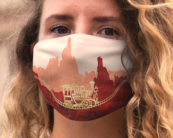 Thunder Mountain Face Mask Adjustable | disney world disneyland parks magic kingdom washable reusable cloth face mask