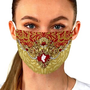Belle Ornate Face Mask Adjustable | disney beauty and beast belle theme park wedding cosplay face mask