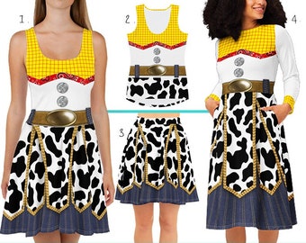 Pixar Toy Story Jessie Dress Skirt Top 2XS-6XL | disneybound rundisney disney world disneyland cowgirl cosplay costume outfit vacation