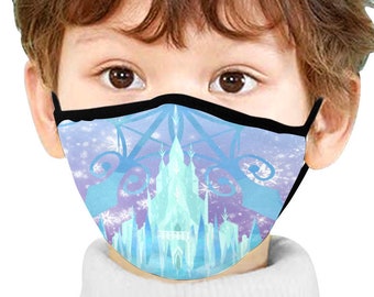Frozen 2 Elsa Castle Face Mask with Filter Pocket | cloth face mask, disney park mask, washable face mask, reusable face mask