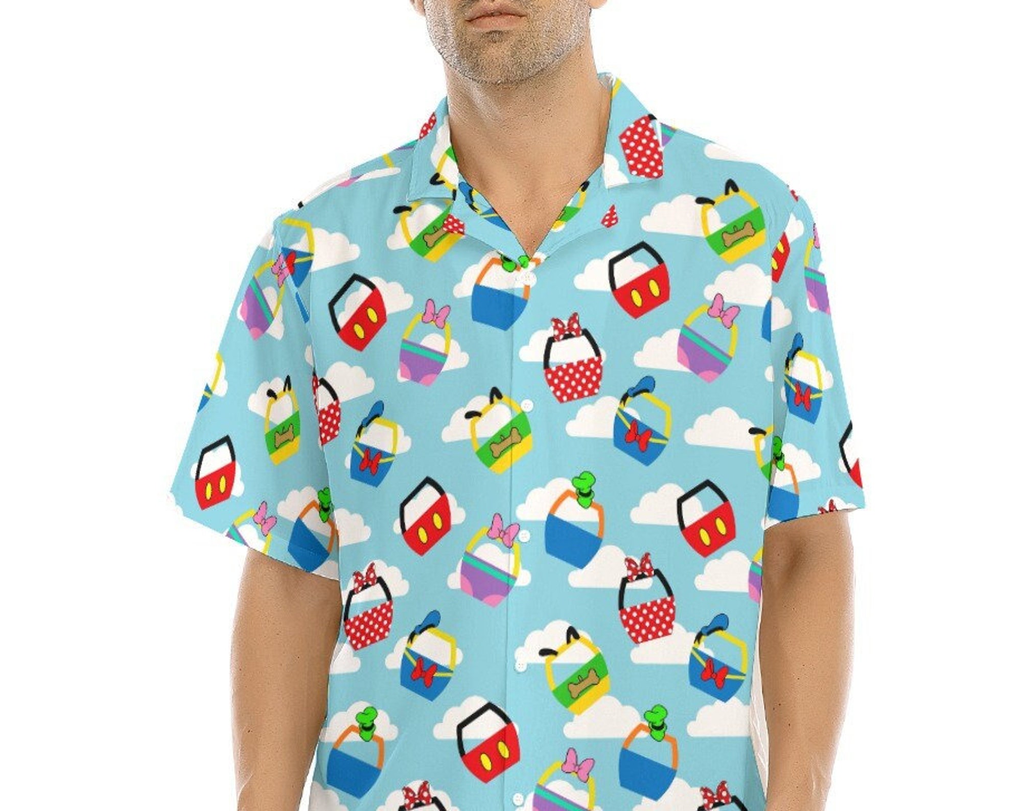 Mens Mickey n Friends Skyliner Hawaiian Shirt S-5XL | disneybound disney world bound disneyland parks button up vacation shirt clothes