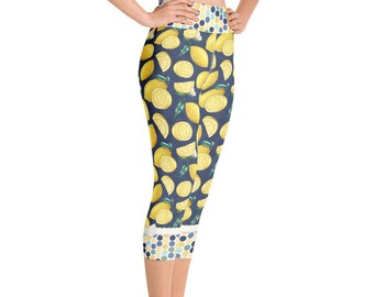 Lemon Leggings - Etsy