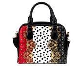 Faux Leather Cruella Inspired Crossbody Dome Satchel, disneybounding, cruella de vil, cruella deville, disney villains, cruella costume