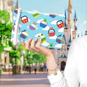 Mickey & Friends Skyliner Faux Leather Clutch Wrist Bag | disneybound disney world minnie goofy pluto makeup make up bag apparel clothes