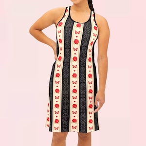 Ravishing Roses Stripes Racerback Dress | floral elegant goth gothic regency cottagecore coquette loungewear fashion clothes wear clothing