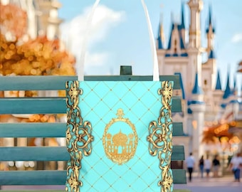 Disney, Aladdin, Jasmine, Blue, Case, Bag, Zipper, Top Handle