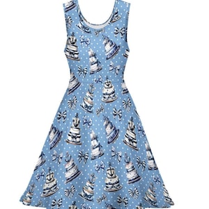 Nautical Cakes Skater Dress | pinup summer lolitafashion cottagecore cottage core retro sweet lolita dress outfit op one piece