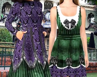 Haunted Mansion Dresses 2XS-6XL | goth gothic lolita-dress disney bound world disneyland villains maids phantom manor costume