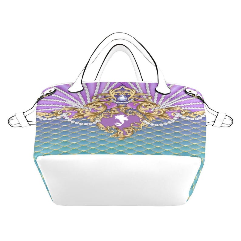 Ariel Ornate Hard Canvas Tote Bag | disneyland disney baby little mermaid cosplay gift diaper backpack purse shoulder tote bag image 4