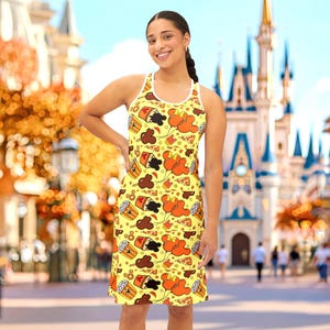 Fall Disney Snacks Racerback Dress | disney world disneyland theme park minnie mommy and me family group cosplay costume clothes outfit