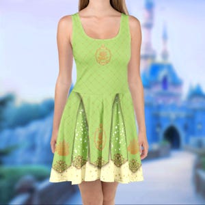 Princess Tiana Skater Dress | run disney world disneyland princess and the frog mommy and me costume cosplay cruise outfit running marathon