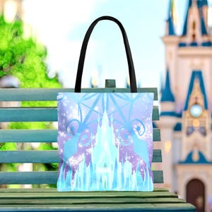 Elsa Frozen 2 Castle Soft Canvas Tote Bag | disney elsa castle cosplay outfit backpack diaper tote bag handbag purse gift