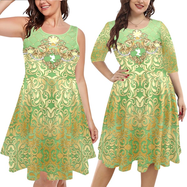 Tiana Ornate Midi Dress | disneybound disney world disneyland princess and the frog plus size lolita cosplay costume apparel clothes outfit