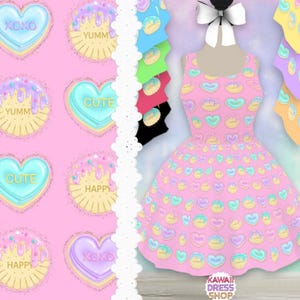 Pastel Fairy Kei Cookies Dress XS-3XL | sweet lolita kawaii yume pastel cult party spank pop fairy kei jfashion style fashion