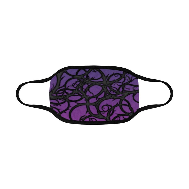 Maleficent Black Thorns Face Mask with Filter Pocket | cloth face mask, disney villains, disney mask, washable reusable face mask afbeelding 3