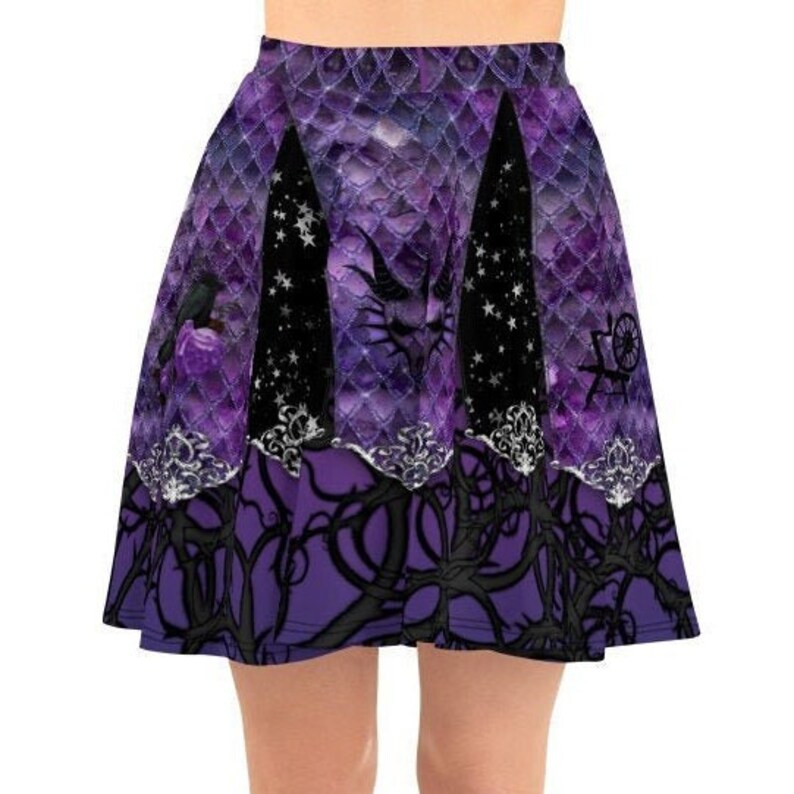 Maleficent Dragon Skater Skirt Goth Gothic Disneybound Etsy