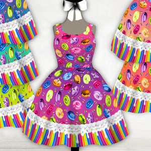 Melty Donut Dress 90s Colors | sweet lolita cult party decora spank pop fairy kei donut lovers dress jsk