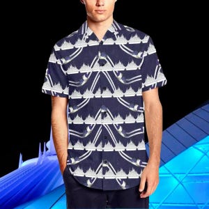 Space Mountain Adults Kids Button Up Short Sleeve Shirt | disney button up cruise hawaiian magic kingdom camp shirt