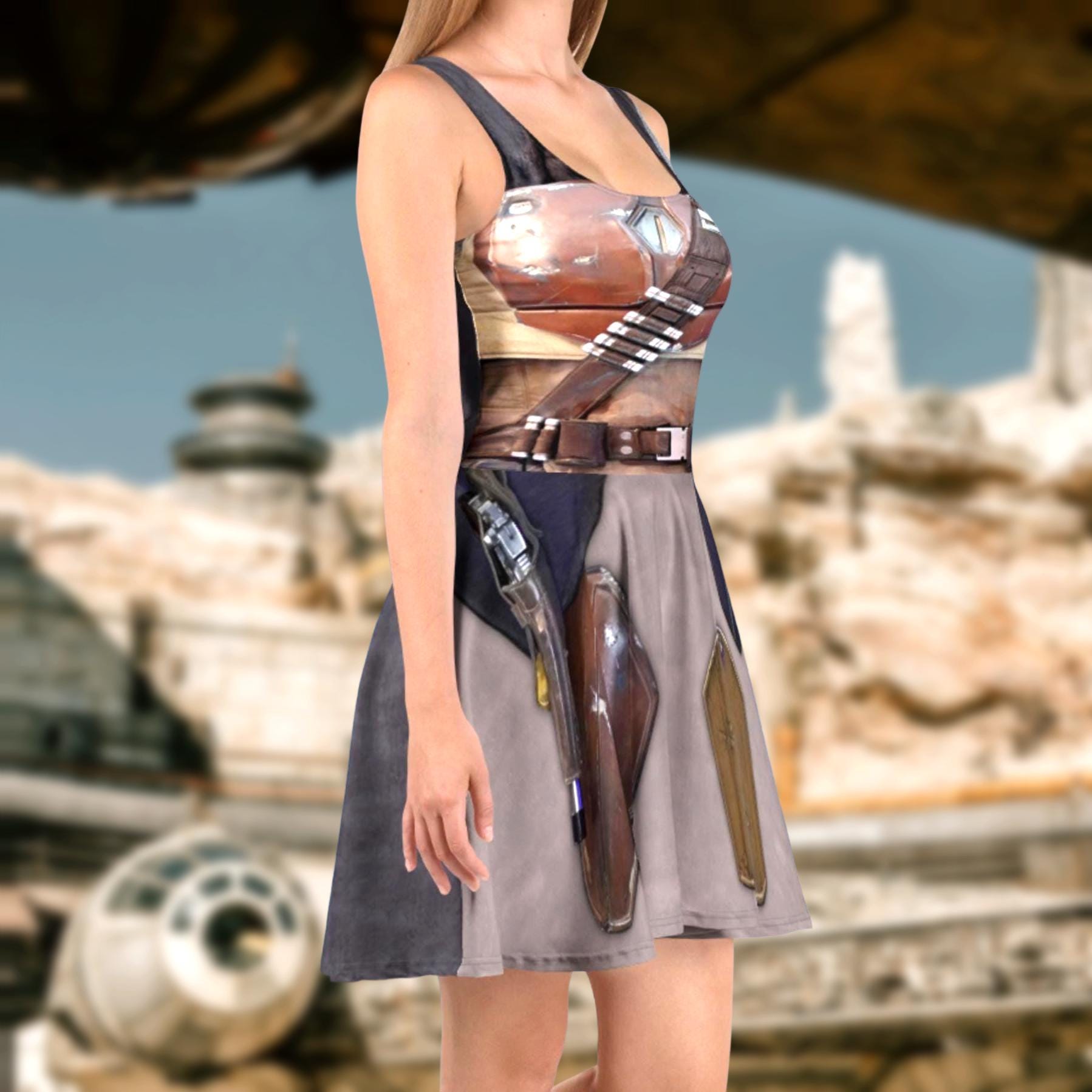 blue and white halter dress Blue Clams Halter Mini Dress main image 1
