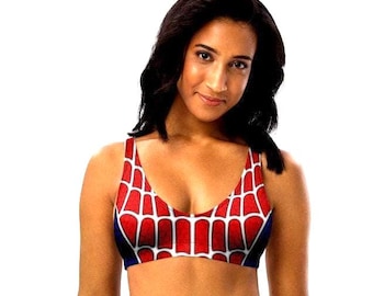 Spider Bikini Swimsuit TOP ONLY XS-3XL | disney world bound parks disneyland avengers man cosplay swimsuit bikini beach wear