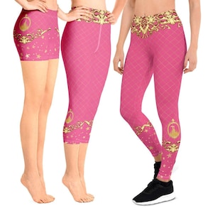 Aurora Yoga Leggings Shorts XS-6XL | run disney world disneyland rundisney sleeping beauty yoga running costume cosplay leggings