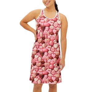 Valentines Chocolates Racerback Dress Women | novelty food kawaii decora fairy kei candy print dress wear clothes clothing fashion
