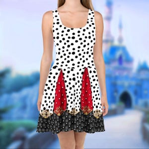 Cruella Deville Running Costume Dress | mommy and me run disney world disneyland villains 101 dalmatians dog lover mom marathon cosplay