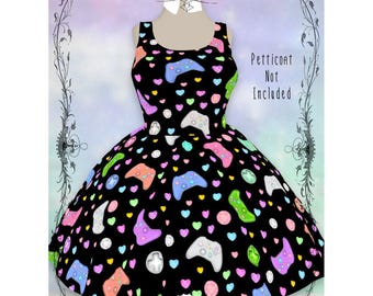 Jeweled Gamer Girl Dress, Kawaii Colors | kawaii pastel yume cult party spank fairy kei geek girl nerdy nerd style fashion dress