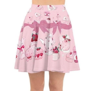 Strawberry Collection Skater Skirt | strawberries pastel sweet lolita kawaii yume decora cult party fairy kei jfashion harajuku aesthetic
