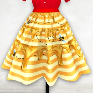 Winnie the Pooh Pleated Dapper Day Skater Skirt | disneybound disney world bound disneyland honey cosplay costume cruise swing midi vintage