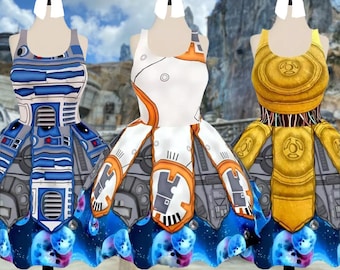 Star Wars Droids Dress | mommy and me rundisney disney world bound disneyland stars wars galactic starcruiser cosplay outfit costume cruise