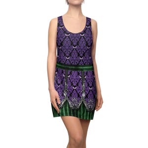 Haunted Mansion Wallpaper Sleeveless Mini Tank Dress | disney world disneyland villains damask wallpaper cosplay costume cruise