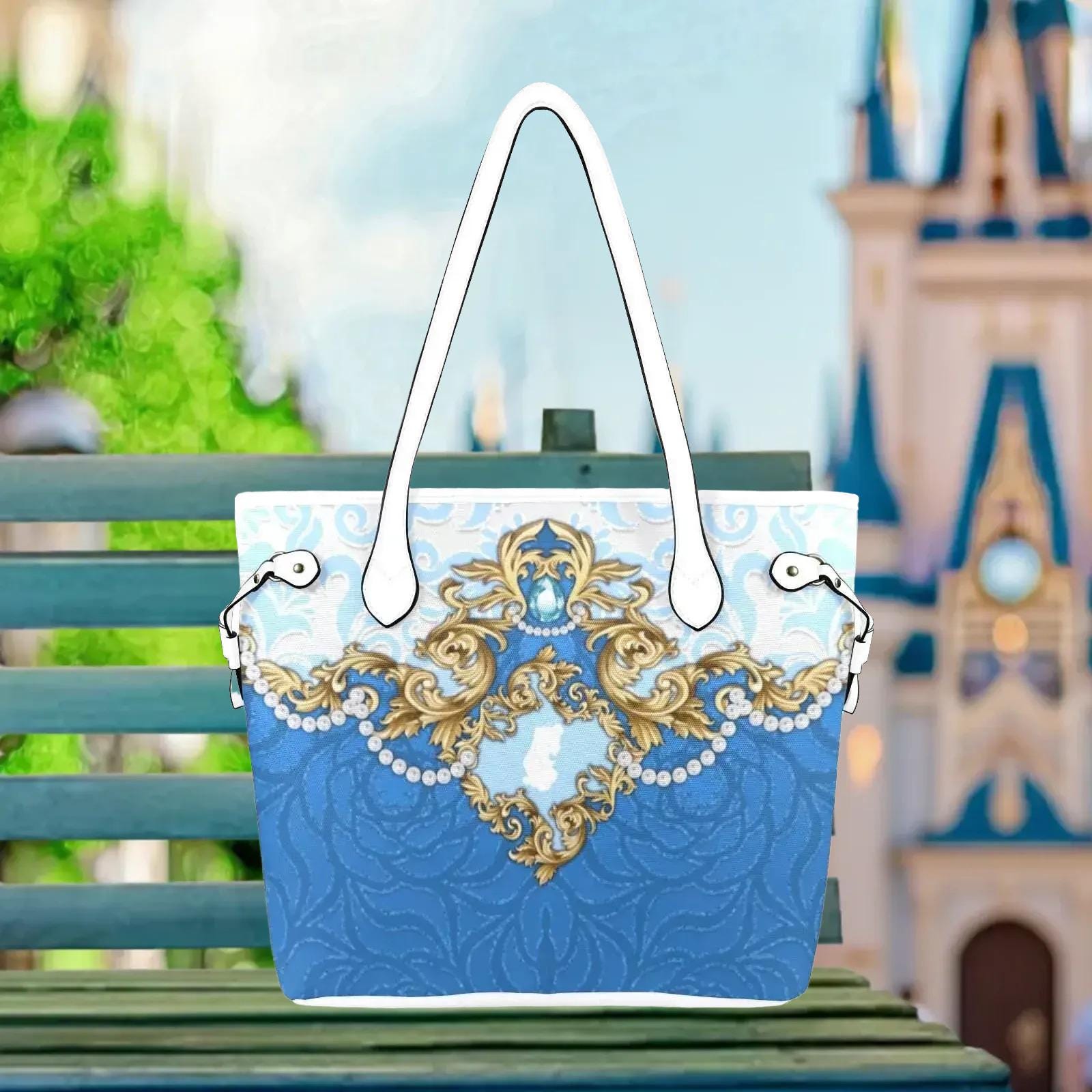 Aurora Ornate Blue Hard Canvas Tote Bag | Disneyland Disney World 