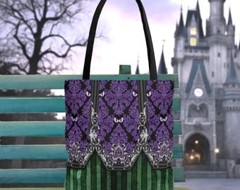 Haunted Mansion Damask Soft Canvas Bag | gothic disney haunted mansion cosplay outfit backpack tote bag handbag purse gift