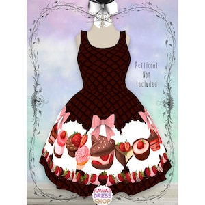 Chocolate Strawberry Dress Dark Chocolate | sweet lolita chocolate strawberry strawberries lovers dress jsk