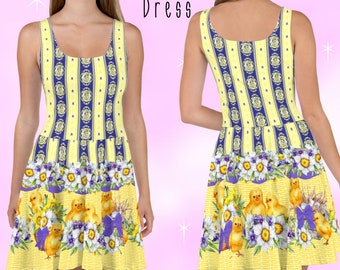 Easter Daffodil Chicks Dress XS-3XL |   sweet classic lolita easter daffodil chicks apparel dress jsk outfit