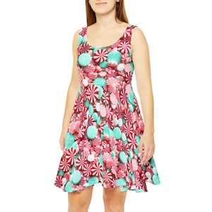3D Style Peppermints Dress | pastel kawaii decora fairy kei fun christmas plus size clothes outfit jsk candy print