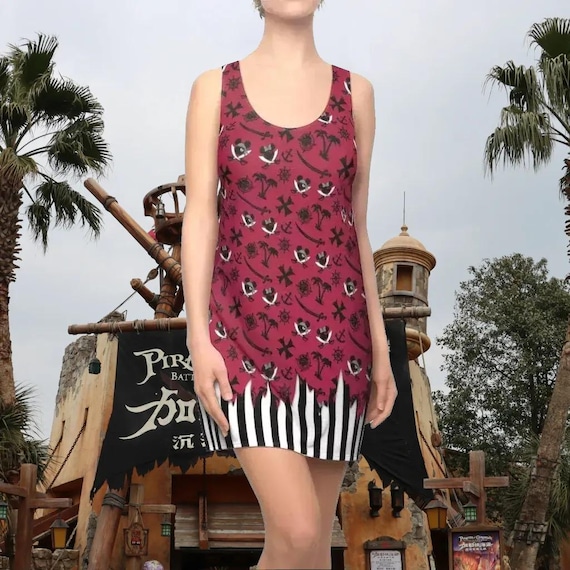 Redd Pirate Sleeveless Mini Tank Dress | Disney World Disneyland Mickey  Pirates of Caribbean Mom Cosplay Costume Dress Shirt - Etsy