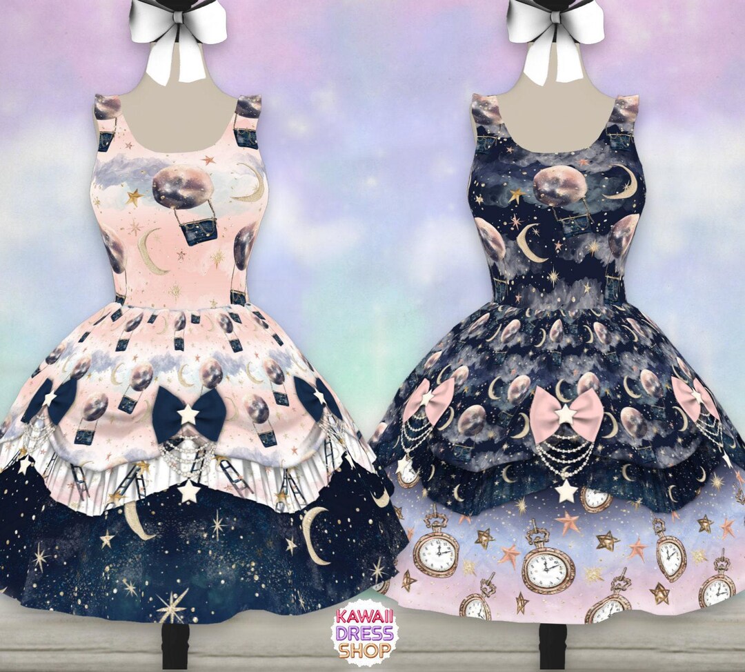 Celestial Magic Dresses Moon Balloons Gothic Lolita Dress Crescent Moon Print Moon Fashion Celestial Fashion Etsy Canada