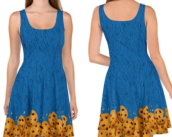 Monster Street Cookie Lover Dress | mommy and me baby girl toddler women kawaii blue fur furry decora fairy kei cosplay costume outfit gift