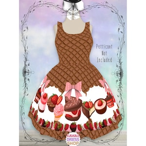 Chocolate Strawberry Dress Milk Chocolate | sweet lolita chocolate strawberry strawberries lovers jsk dress