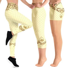 Belle Yoga Leggings Shorts XS-6XL | run disney world disneyland rundisney beauty and beast yoga running costume cosplaylegging