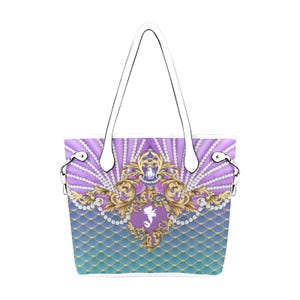 Ariel Ornate Hard Canvas Tote Bag | disneyland disney baby little mermaid cosplay gift diaper backpack purse shoulder tote bag