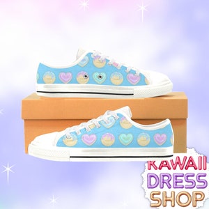 Fairy Kei Pastel Cookies Unisex Adults Low Top Sneakers | pastel decora cult party spank kawaii yume fairy kei shoes fashion cookie lover