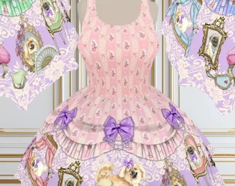 Versailles Pekingese Dress XS-3XL | sweet hime lolita marie antoinette rococo pekingese dog lovers mom jsk dress