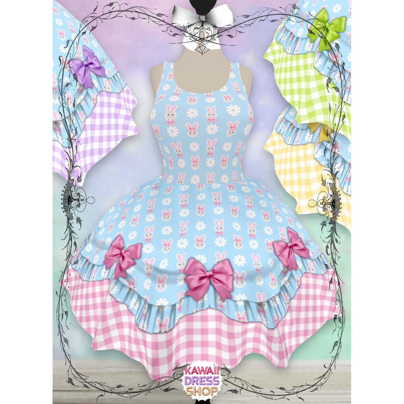 Easter Bunny Dress Blues | Kawaii Sweet Lolita Pastel Party Cult  