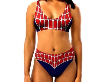 Spider Bikini Swimsuit XS-3XL | disney world bound parks disneyland avengers man cosplay swimsuit bikini beach wear