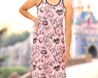Paris Rose Minnie Racerback Dress USA MADE | disney world disneyland coquette cottagecore cottage core floral cosplay costume cruise outfit