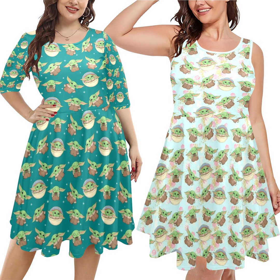 Baby Yoda Grogu Midi Dress Disneybound Rundisney Disney World ...