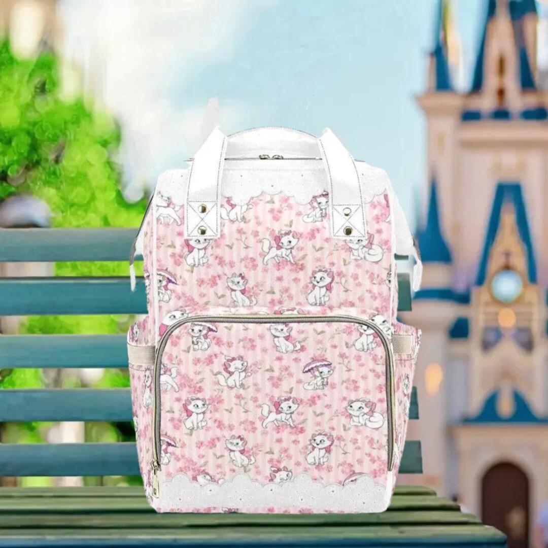 NWT Disney Loungefly Aristocat Floral Marie Pink Rucksack Backpack Loungefly Disney Aristocats Marie Floral White Pink Flowers  main image 4